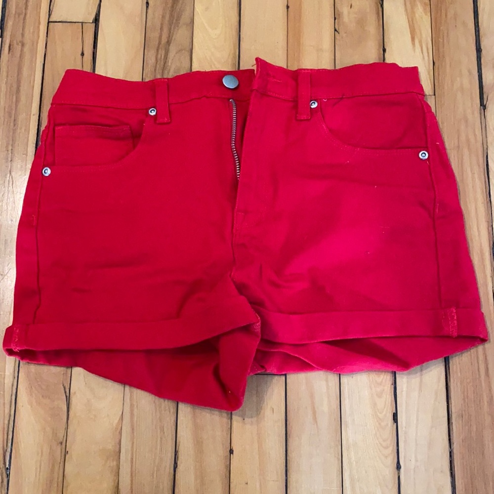 High waisted Red Forever21 shorts